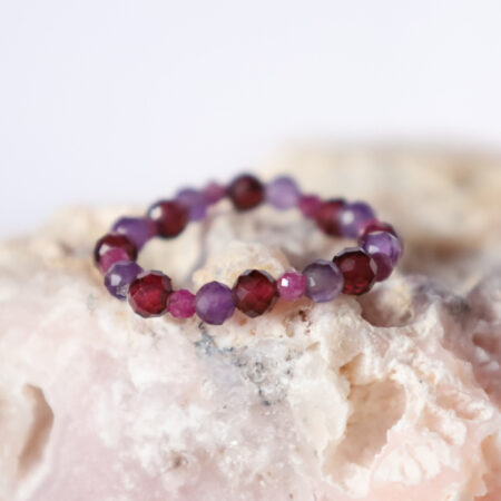 Pierścionek Granat, Ametyst, Rubin