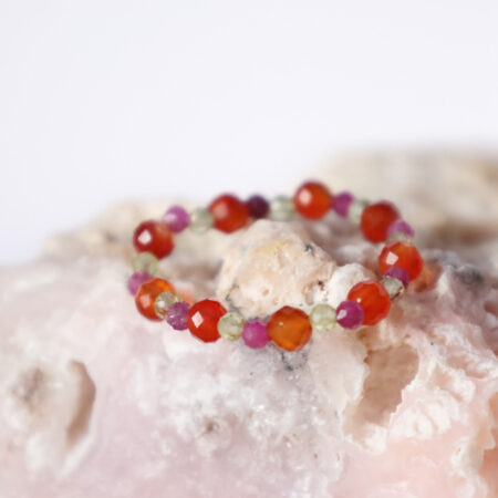 Pierścionek Karneol, Rubin, Oliwin